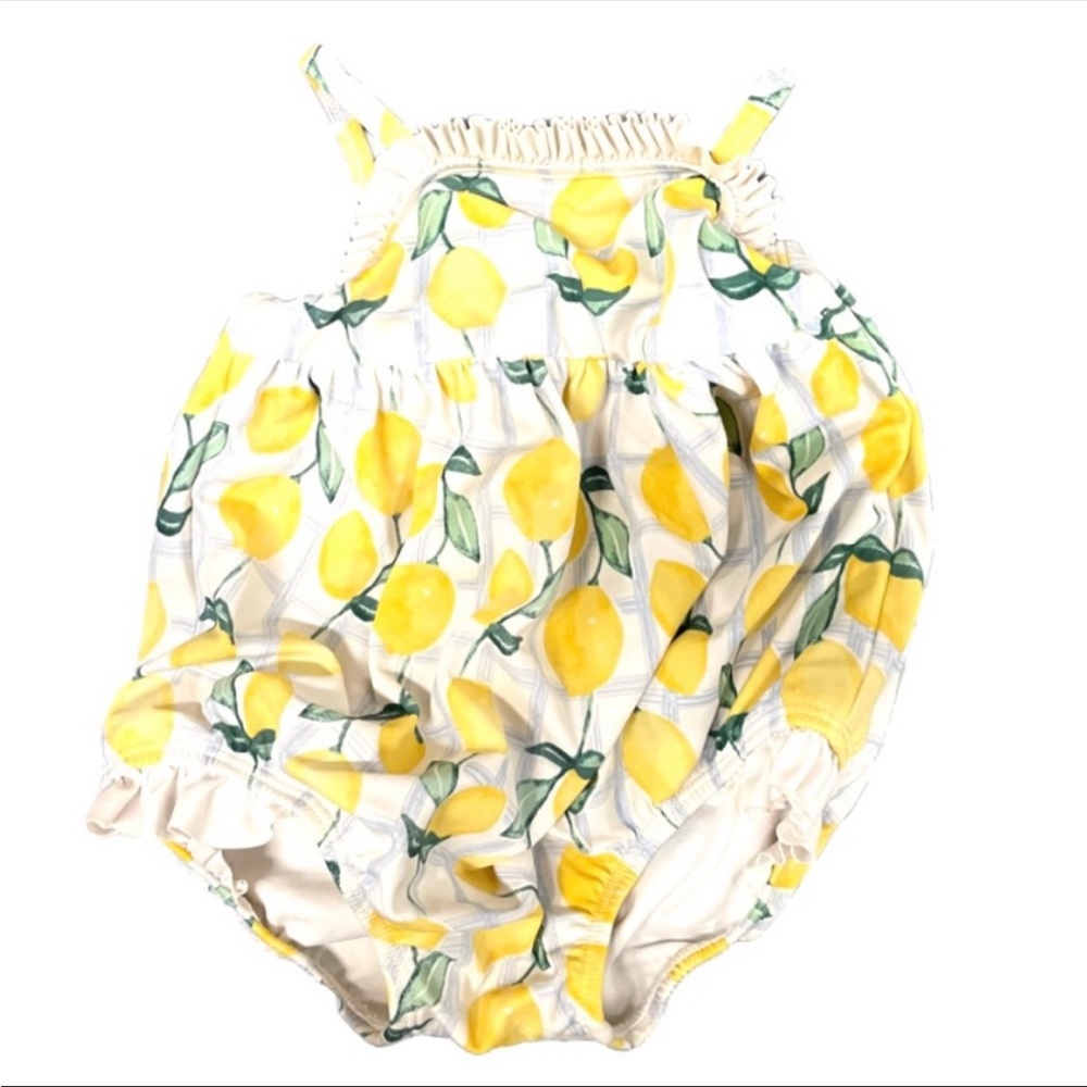 Janie & Jack lemon print one piece swimsuit 12-18 months